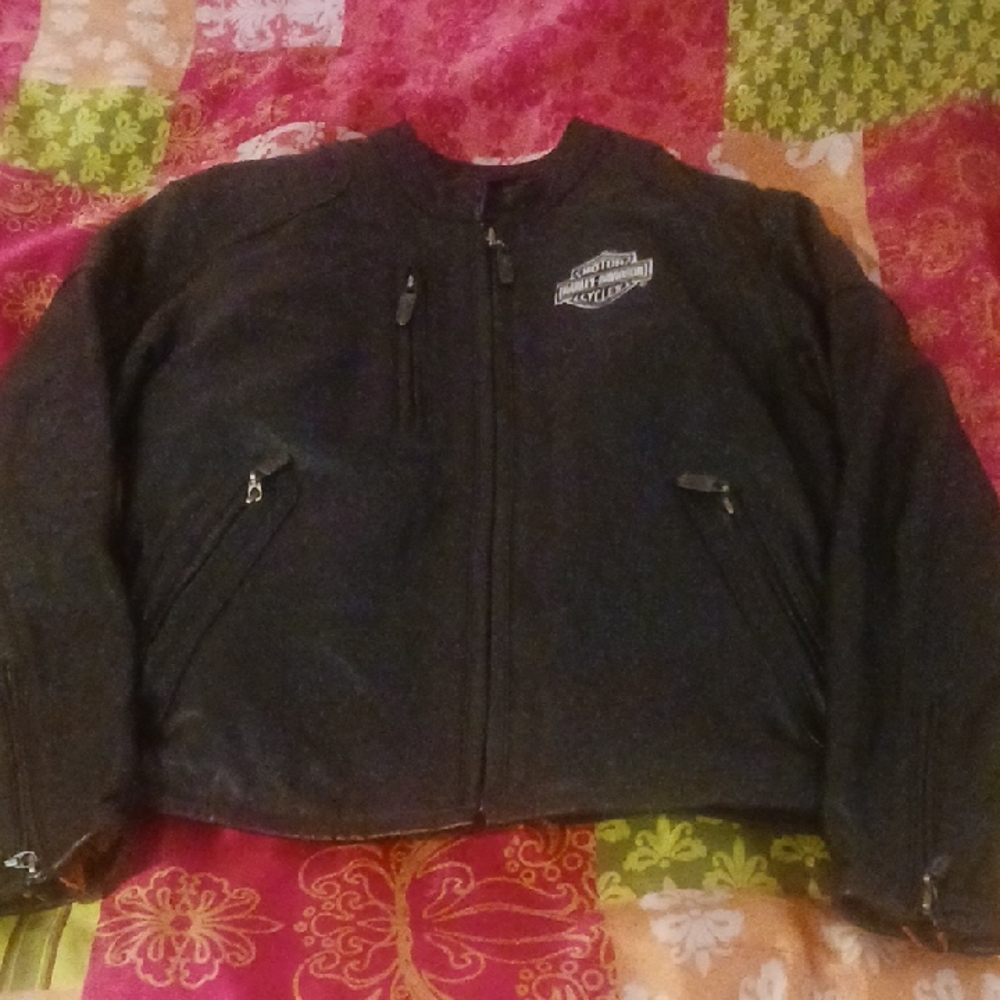 Leather Harley-Davidson Black Jacket with Logo